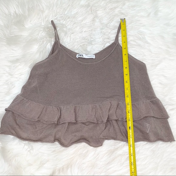 Zara beautiful raffles crop top sz M - Picture 3 of 5